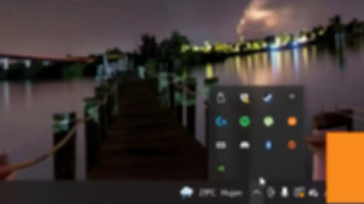 klik ikon panah ke atas di taskbar windows 