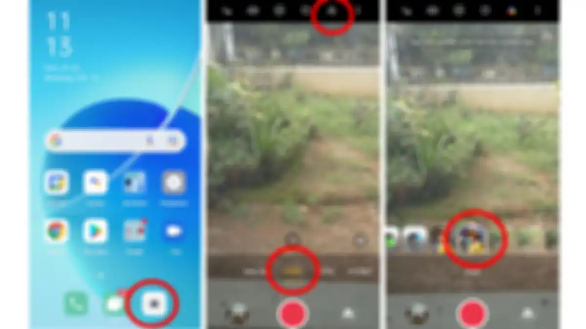 Caara mengakses ke efek bokeh di OPPO Reno6