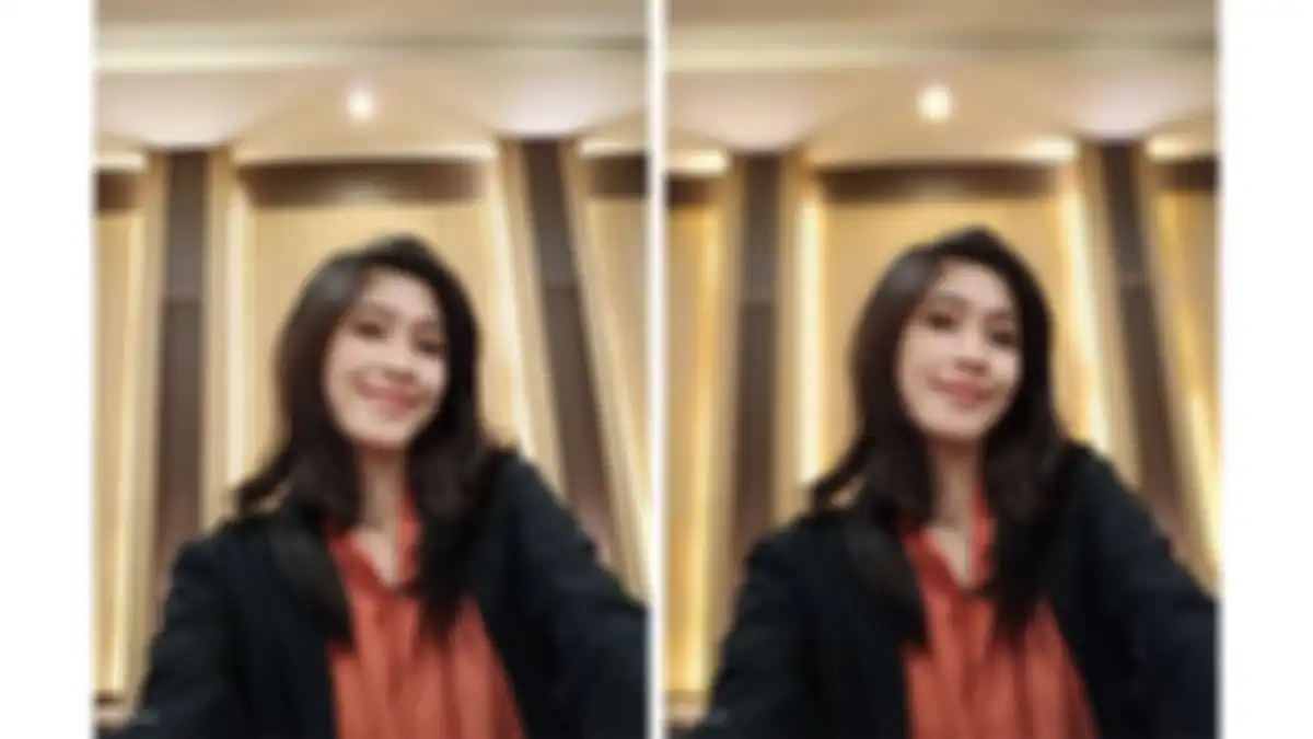 Hasil foto selfie HP OPPO Reno dengan sensor Sony IMX 709 di dalam ruangan tanpa dan dengan efek kedalaman