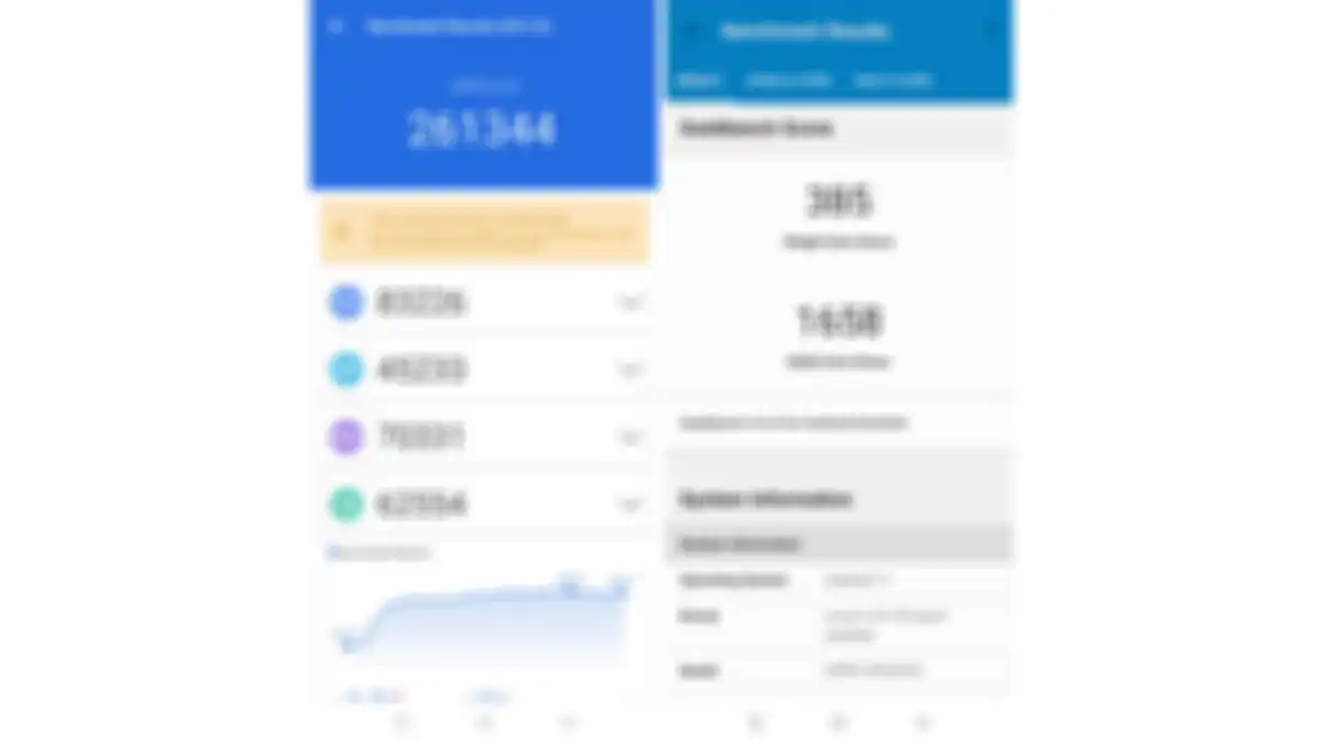 hasil benchmark OPPO A76 Antutu 9 (Kiri) & Geekbench 5 (kanan)