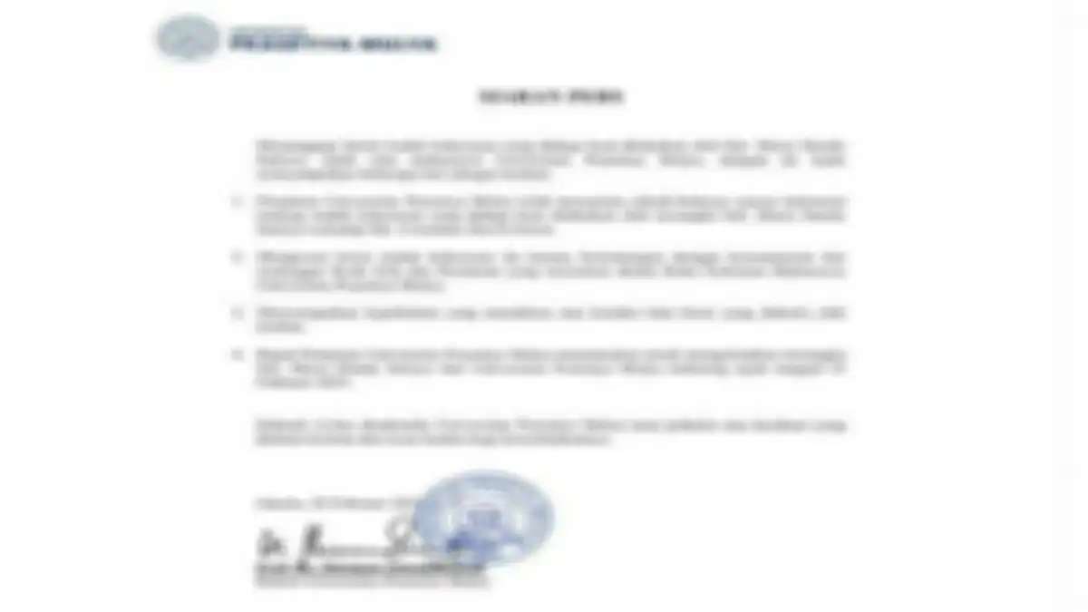 Isi surat pengeluaran Mario Dandy Satriyo dari Universitas Prasetiya Mulya.