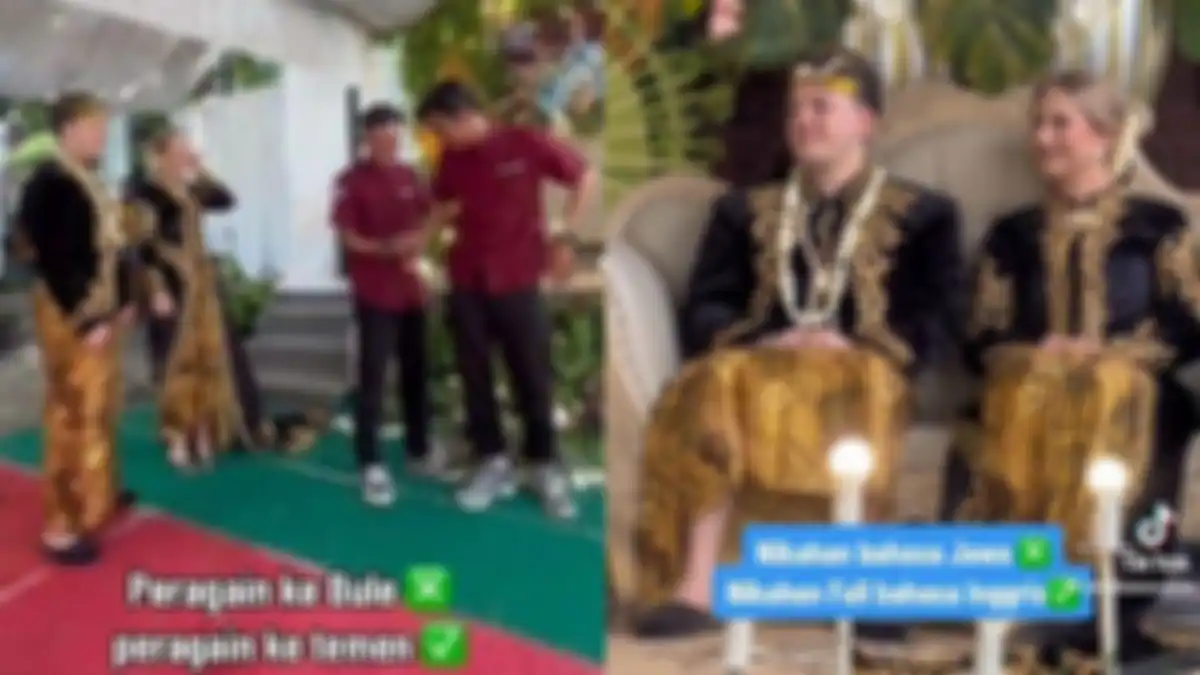 Viral pernikahan sepasang bule menggunakan adat jawa. 