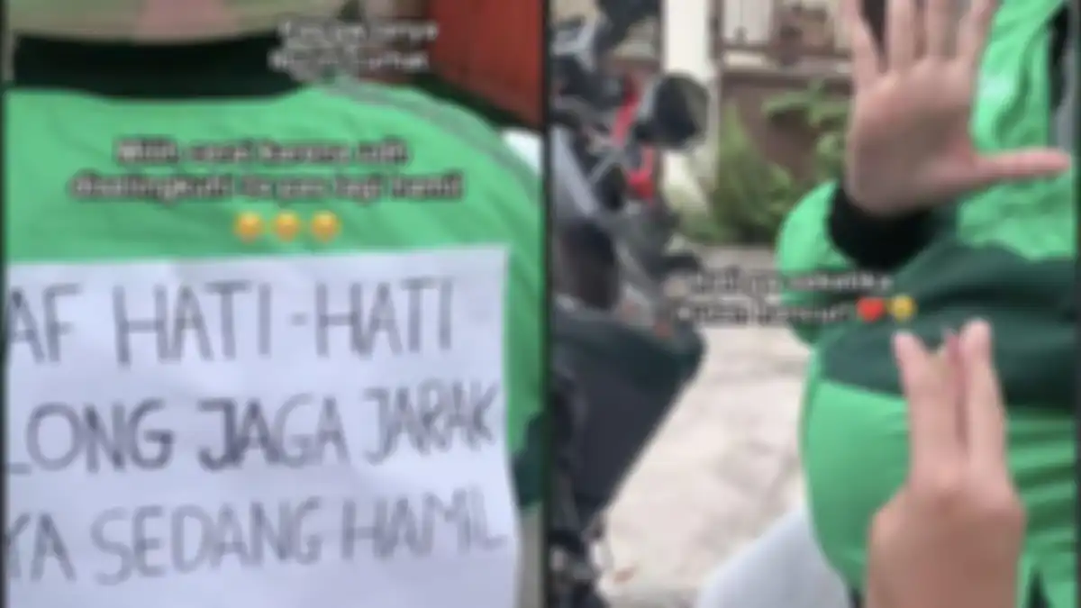 Viral ibu hamil jadi driver ojek online 
