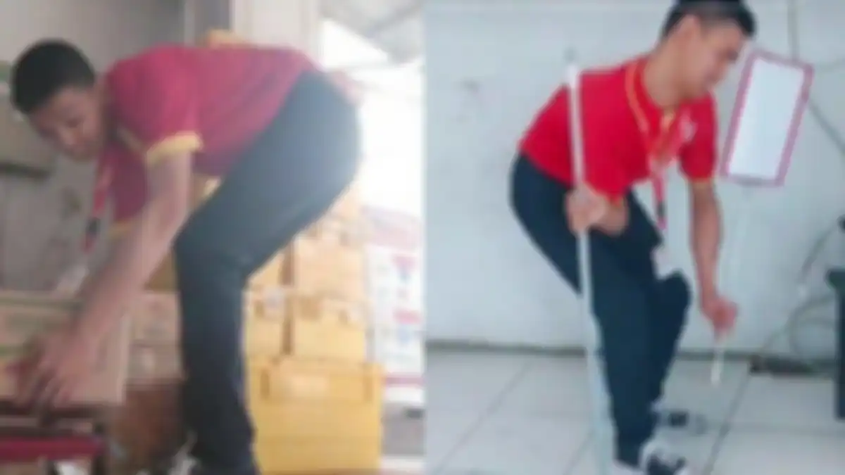 Sosok Sandi yang viral di TikTok lantaran bekerja meski memiliki disabilitas.