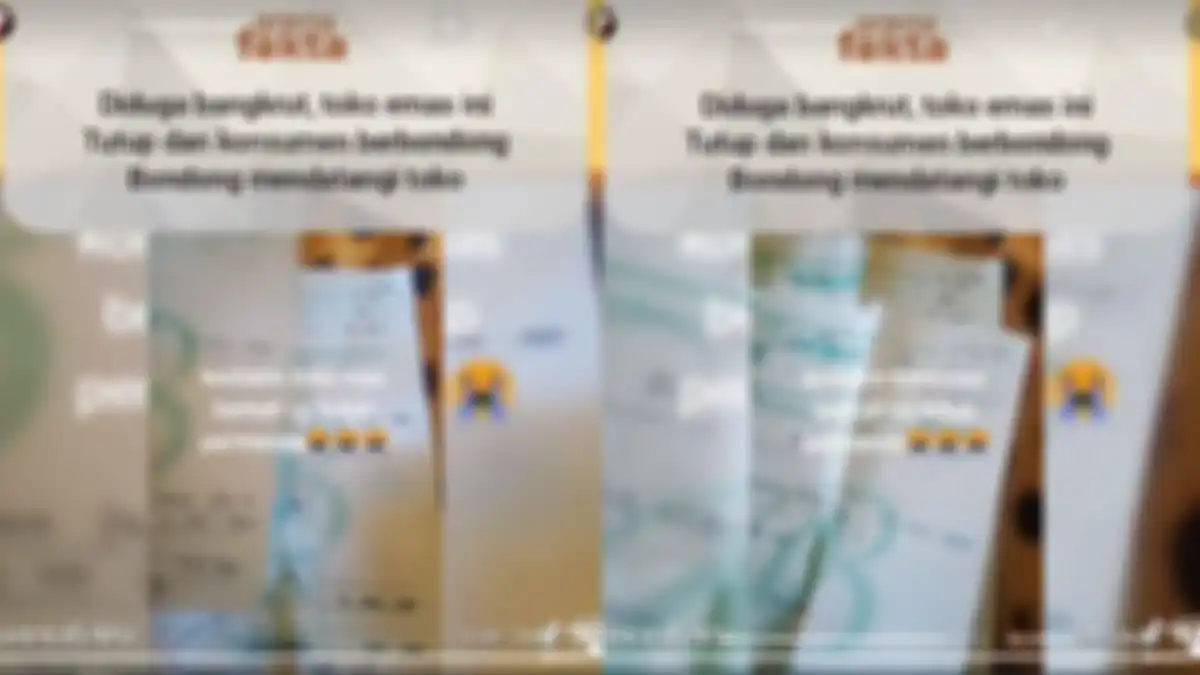 Dalam video juga menampilkan nota kwitansi konsumen yang sudah membeli emas di toko tersebut 
