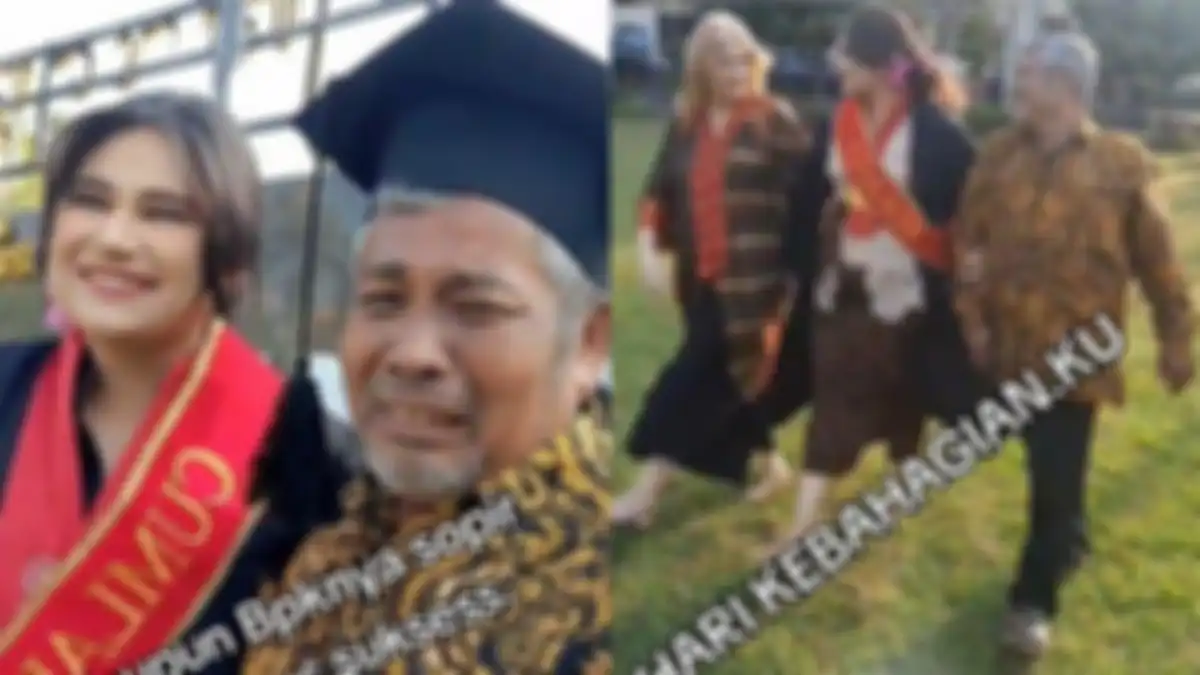 tangis haru sopir truk anaknya jadi sarjana hukum