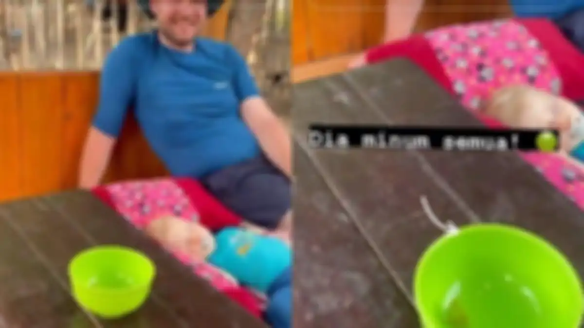 Viral bule minum air kobokan di Bali.