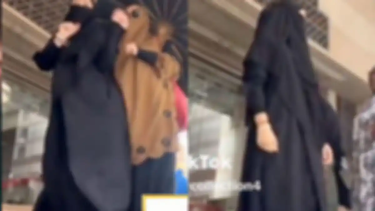 Viral di TikTok Wanita bercadar joget TikTok di tengah keramaian orang yang lalu lalang di Mekkah