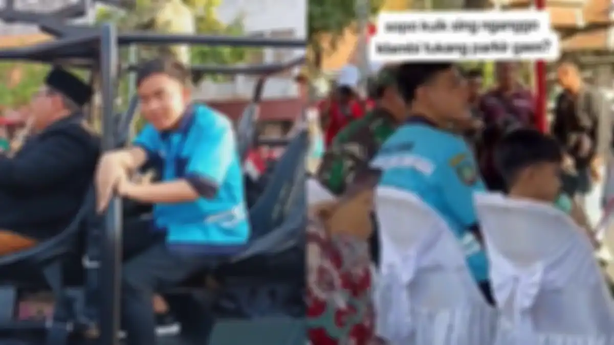 Gibran Rakabuming pakai baju petugas parkir