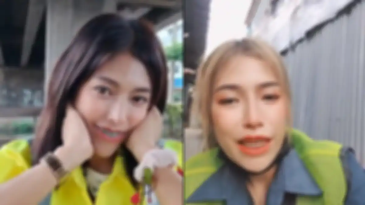 Penyapu jalanan yang memiliki penampilan cantik tersebut ternyata berasal dari Thailand.