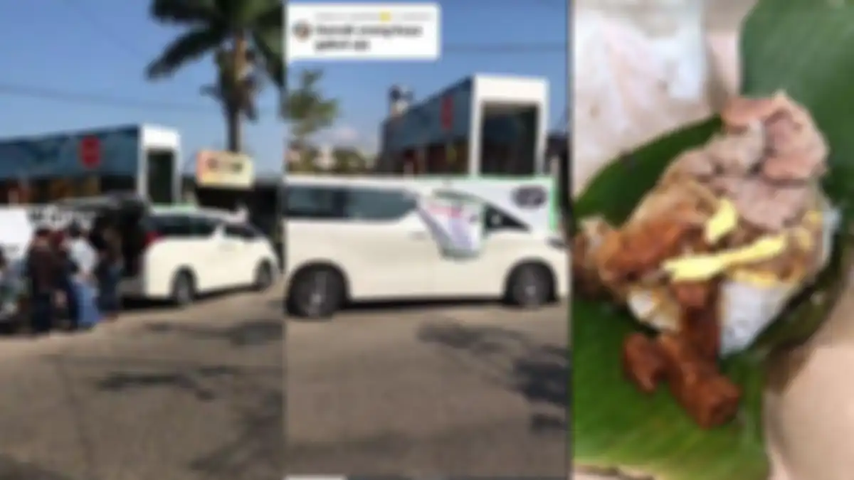 Sebuah mobil Alphard di Ponorogo dipakai untuk jualan nasi bungkus.