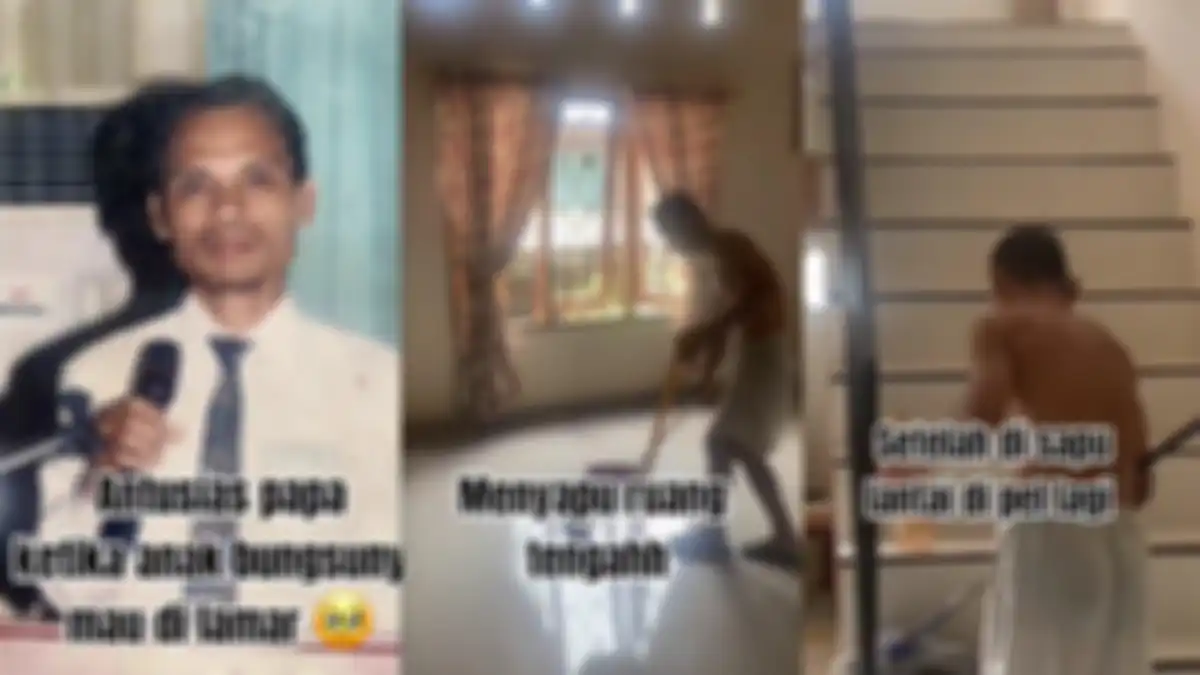 Seorang ayah bersih-bersih rumah jelang lamaran anaknya.