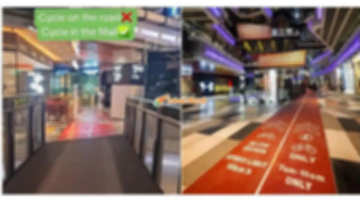 Aktivitas seru yang bisa dilakukan ketika liburan di Singapura, ada jalur khusus sepeda untuk masuk dalam mal, berani coba?