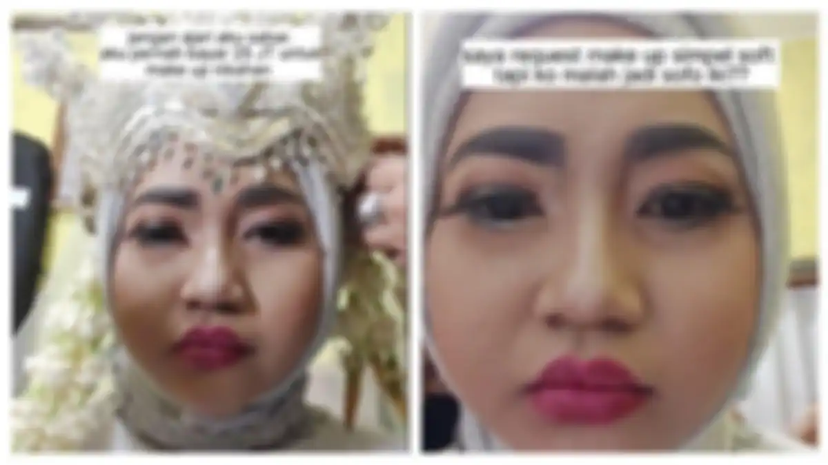 Viral pengantin pilih MUA yang salah, makeup jadi bikin nangis. 