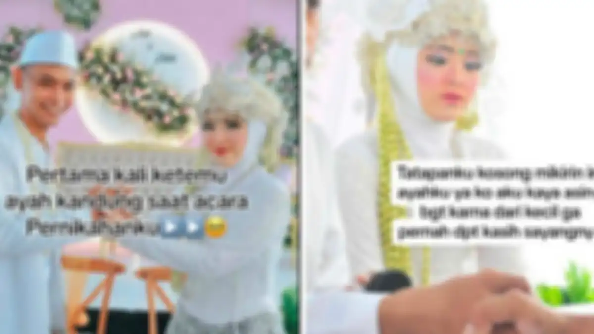 Pengantin wanita nangis haru bertemu ayah kandung pertama kali saat akad  
