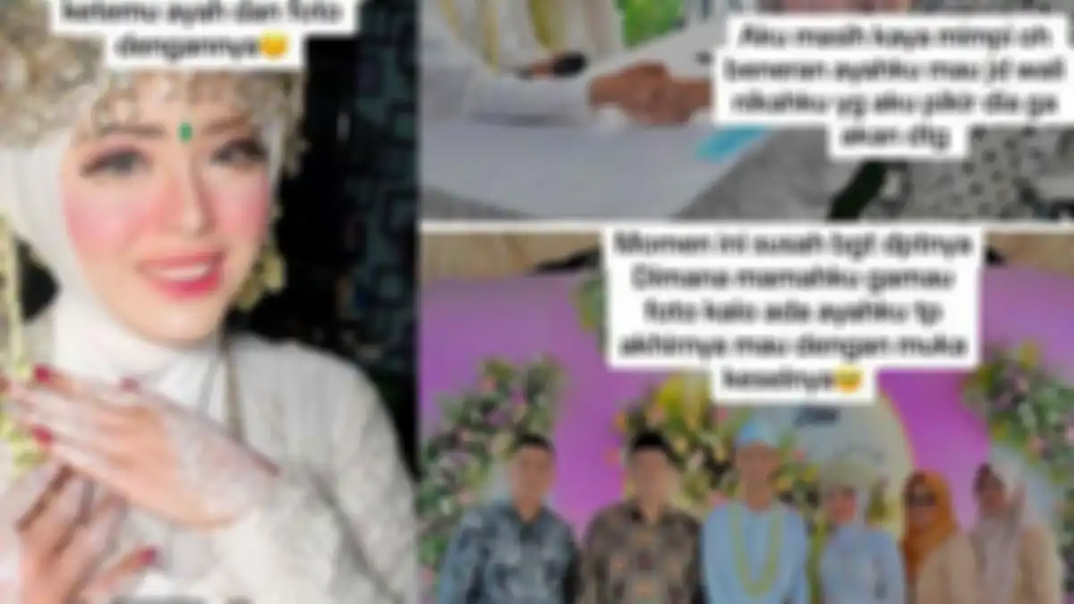 Pengantin wanita nangis haru bertemu ayah kandung pertama kali saat akad 