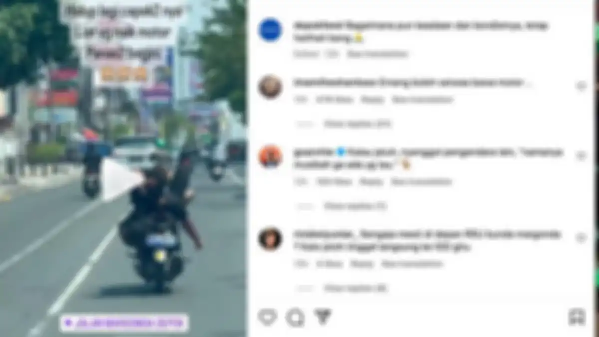 Aksi freestyle pengendara motor di Jalan Margonda Depok 