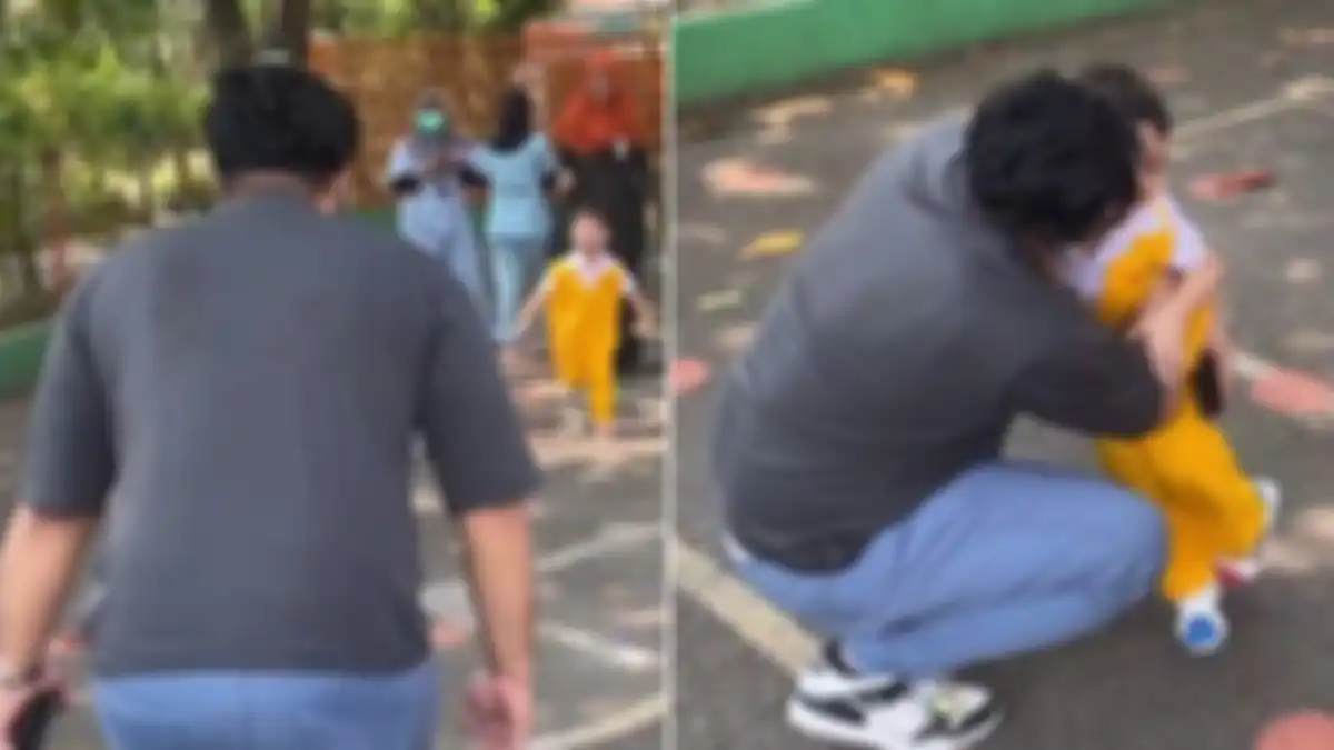 Ammar Zoni temui Air Rumi di sekolah setelah bebas dari penjara.