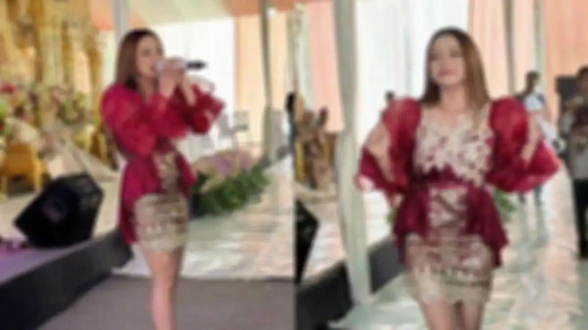 Penampilan Rara LIDA saat nyanyi di acara pernikahan di Mega Asri, Palembang.