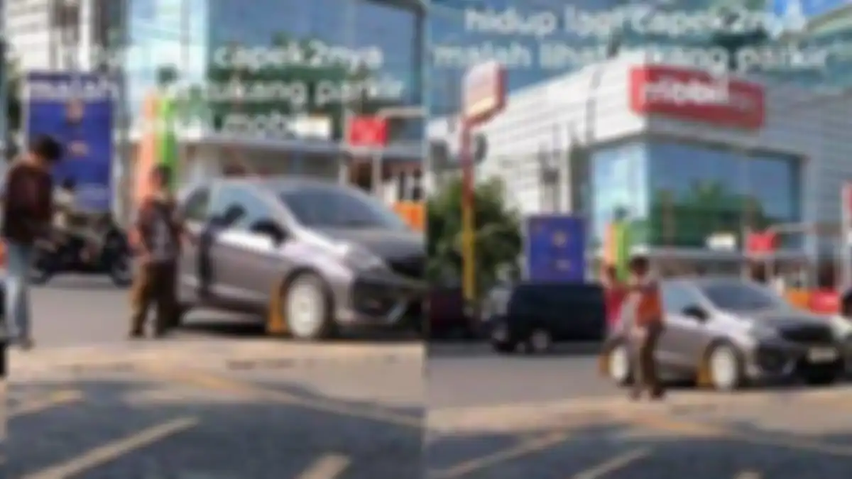 VIDEO detik-detik tukang parkir minimarket di Semarang bawa mobil saat kerja, turun langsung atur kendaraan lain 