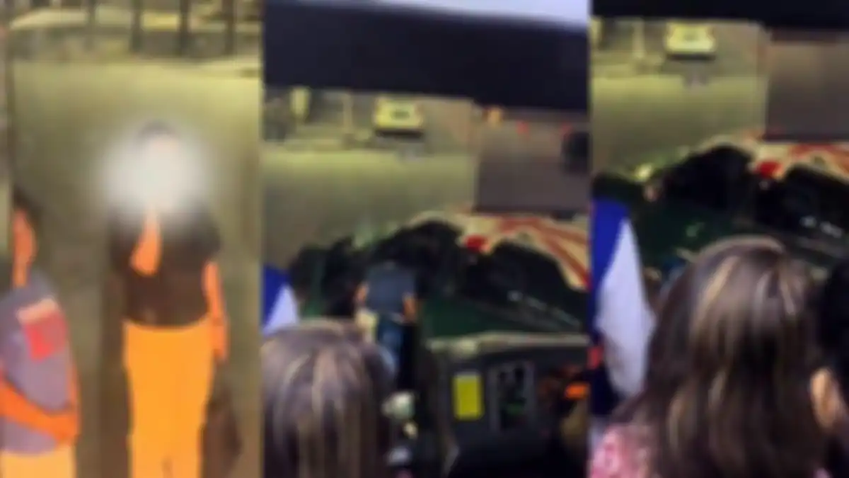 Viral video emak-emak pengendara mini cooper ngamuk, adang bus Transjakarta. 