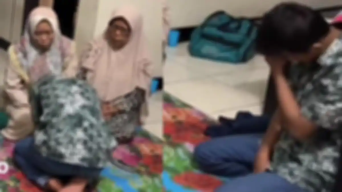 Danu menangis minta maaf pada orangtua dan keluarakorban pembunuhan 