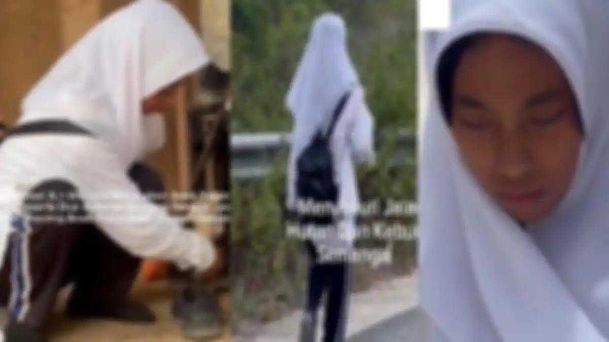 Leni, siswi SMA di Wakatobi setiap harinya berjalan kaki 14 kilometer untuk ke sekolah. Pakai seragam SMP meski sudah duduk di bangku SMA.