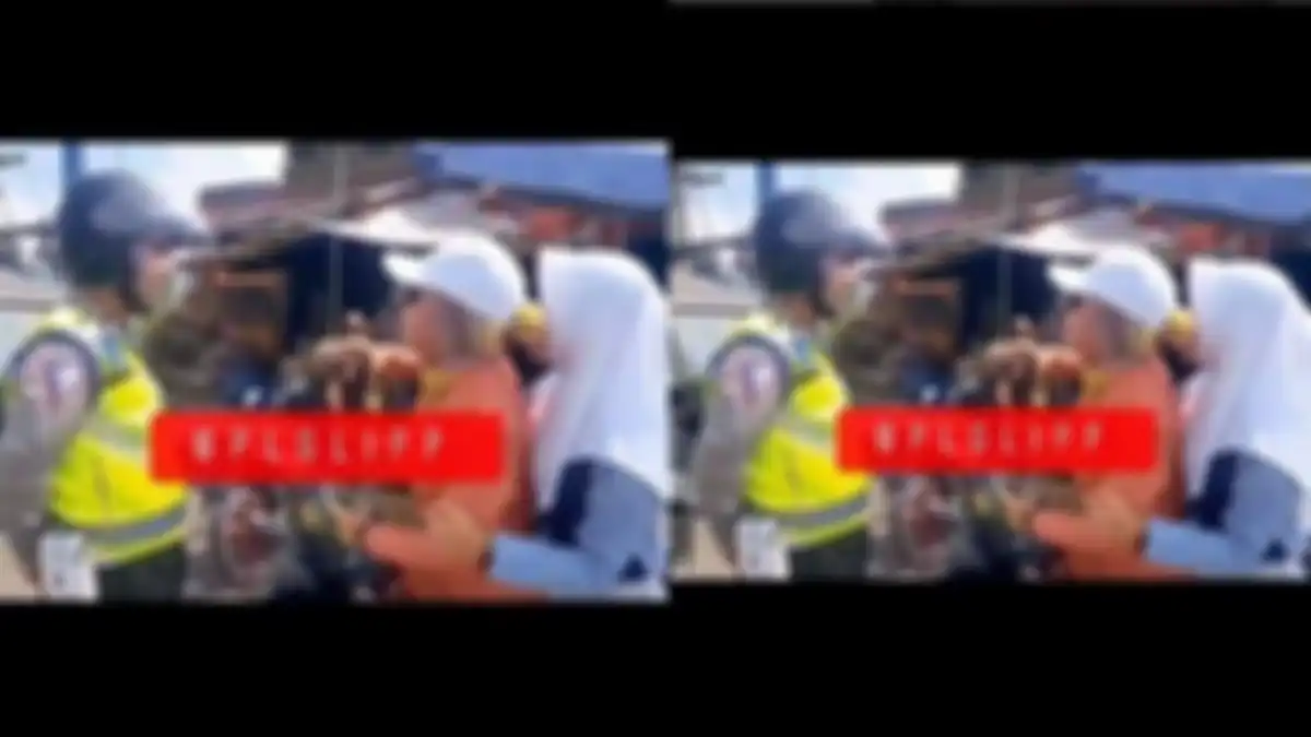 Emak-emak ngamuk lantaran tak terima ditilang Polantas.