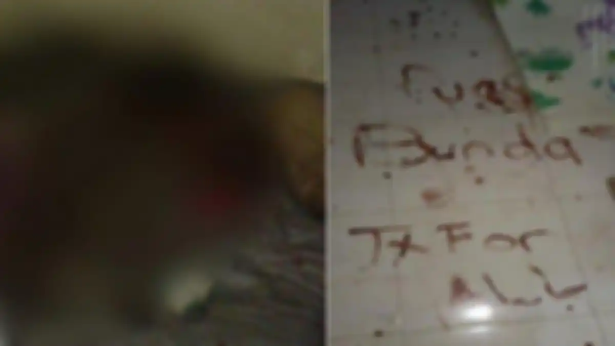 Tulisan di TKP penemuan 4 mayat bocah di rumah Jagakarsa 