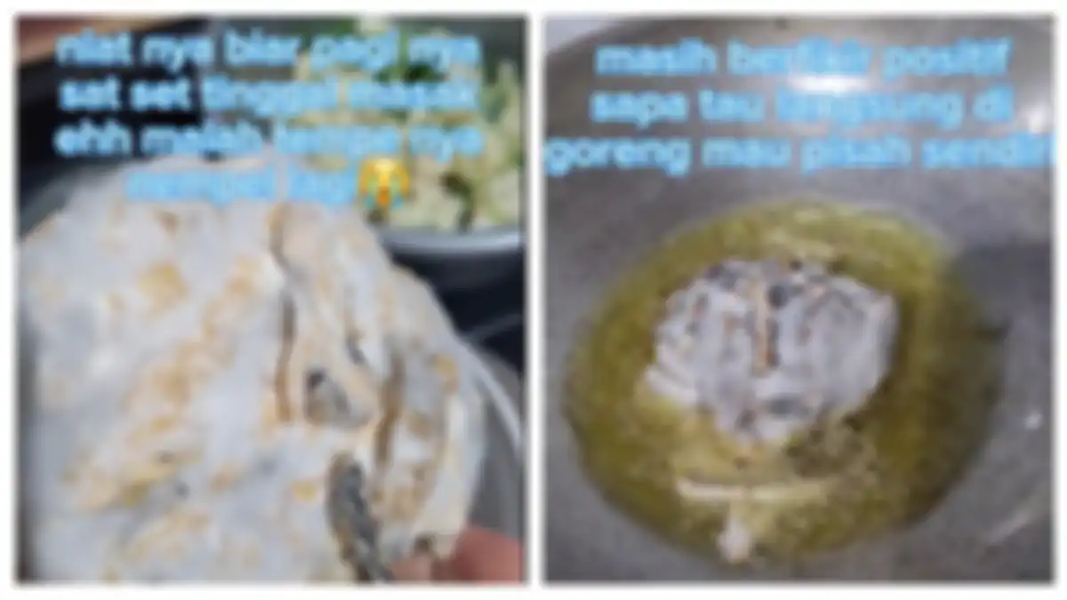 Ingin goreng tempe agar praktis, malah semuanya bersatu 