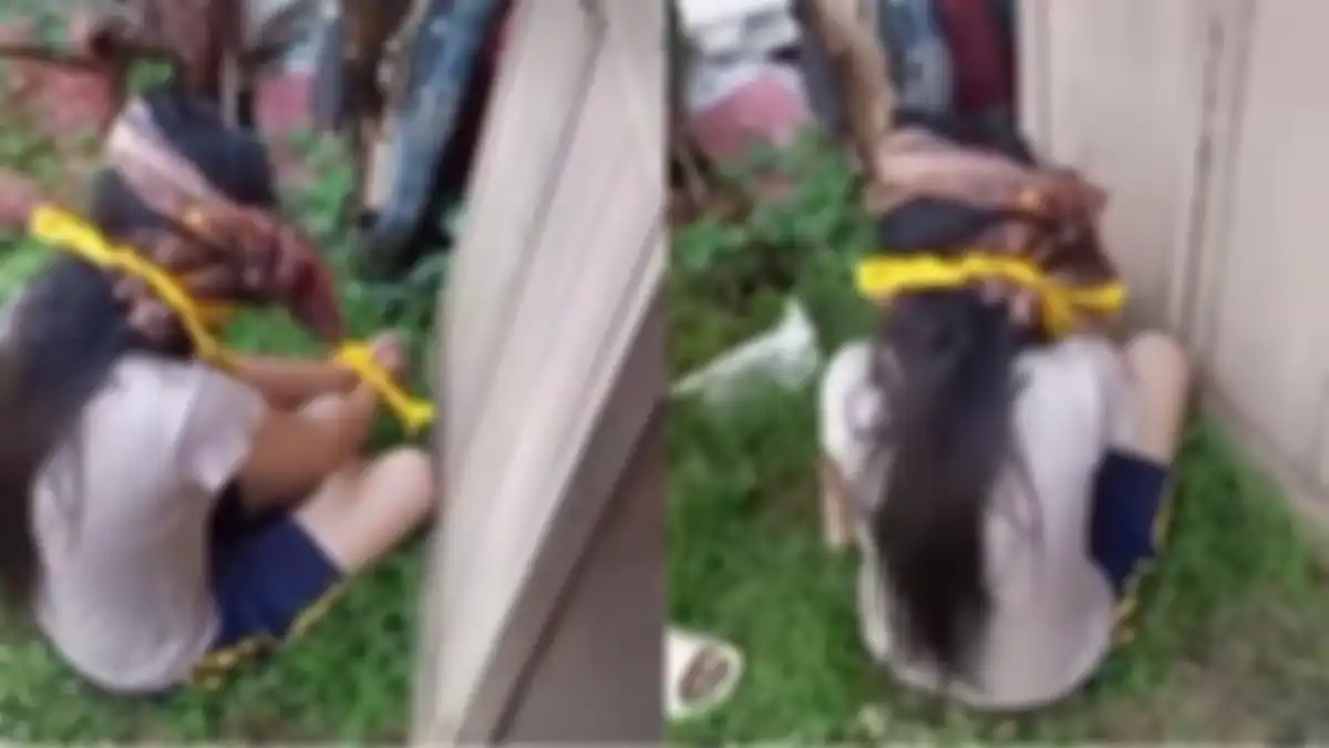 Kondisi gadis saat ditemukan. Korban ditinggal, disekap maling, uang Rp 7 juta raib.