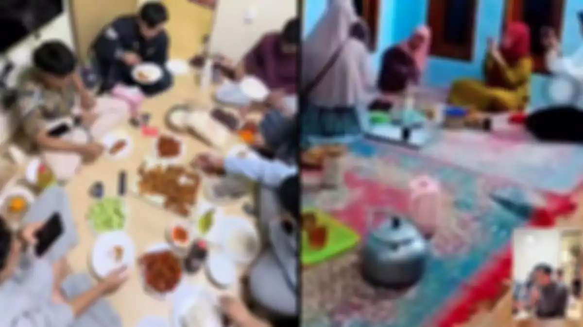 Momen makan bersam pasangan yang bertunangan online