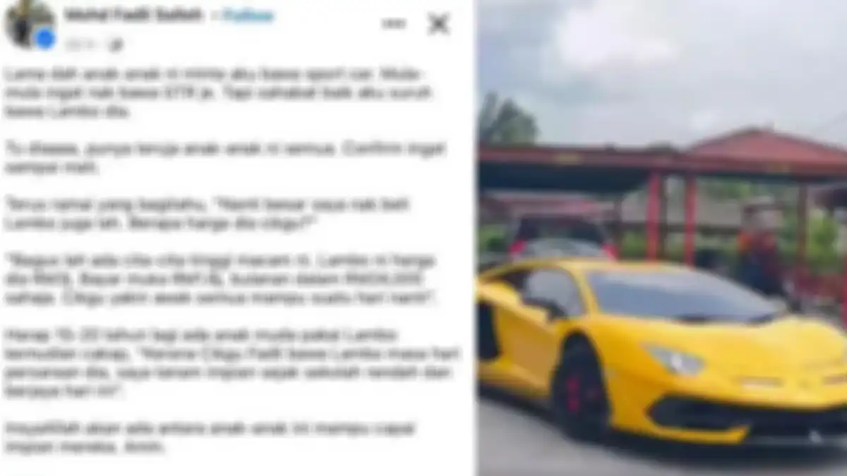 Seorang guru bawa mobil lamborghini ke sekolah sebagai hadiah perpisahan