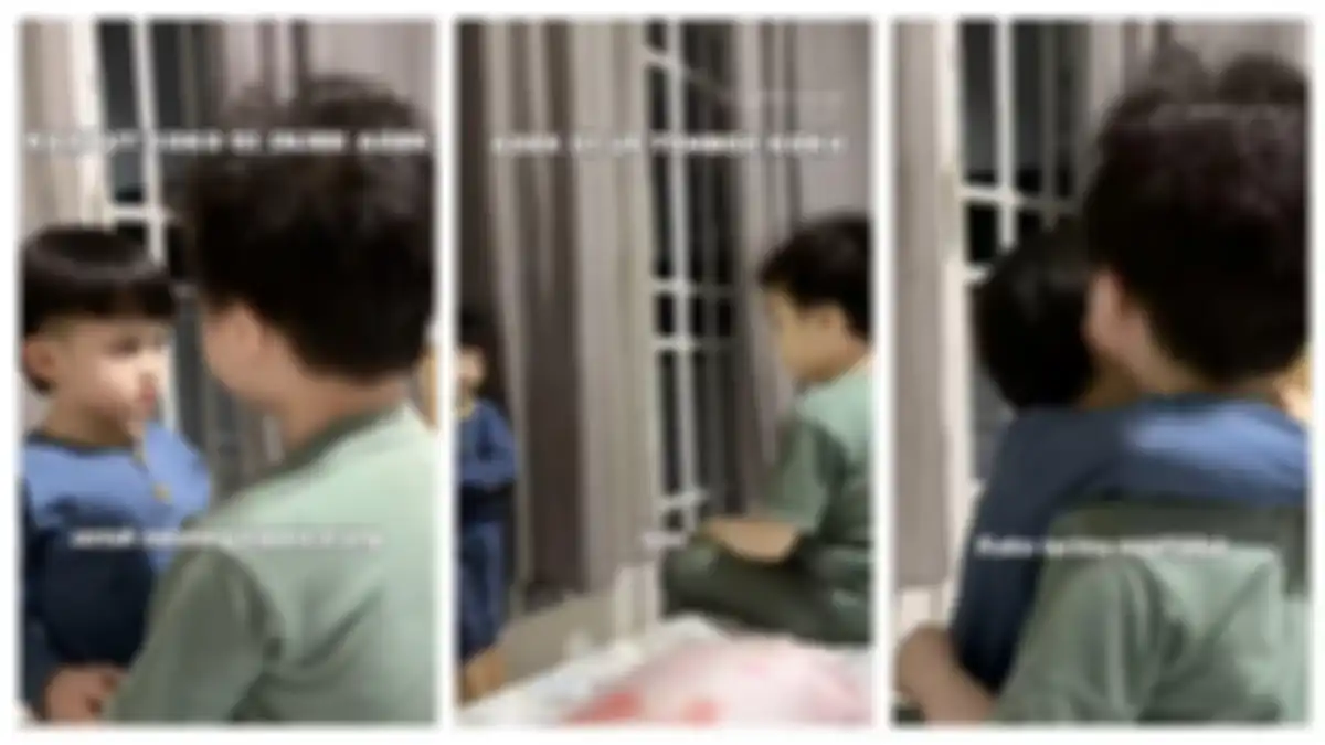 momen kakak beri nasihat pada adiknya setelah tak sopan menginjak rambut dengan kaki viral