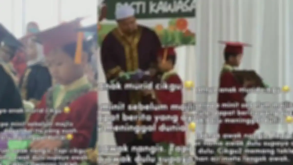 momen pilu bocah lelaki tahan tangis setelah dengar kabar ayahnya meninggal beberapa menit sebelum wisuda
