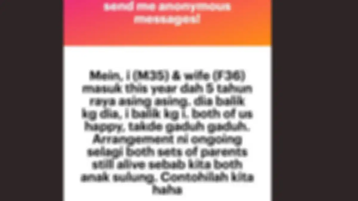 Kisah pasutri mudik Lebaran ke kampung halaman masing-masing.