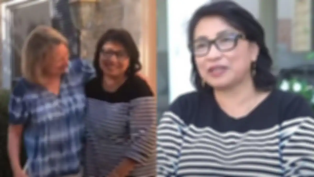 Eva bersama mantan majikannya yang begitu akrab bak saudara sendiri.