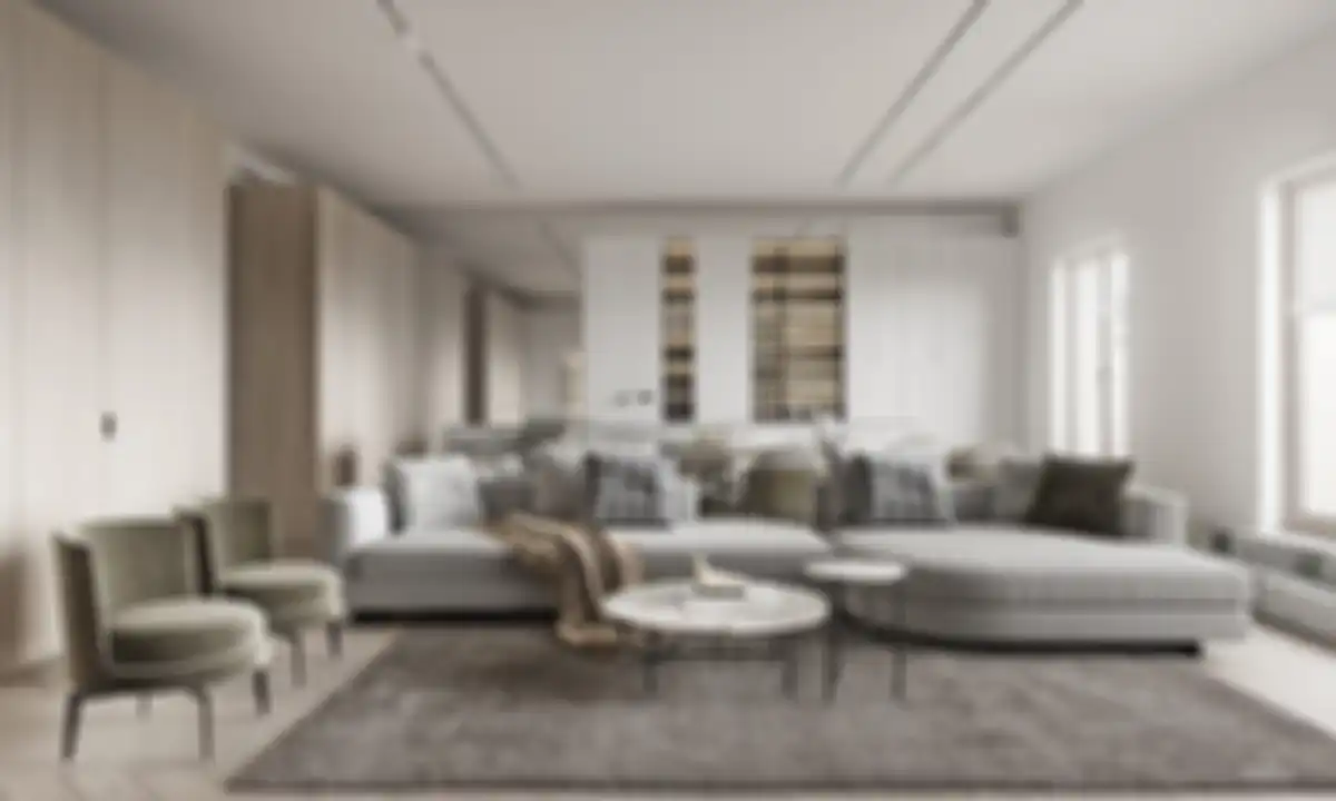 Ilustrasi interior bergaya modern.
