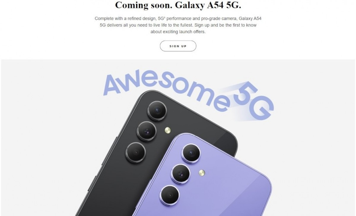 Poster promosi Samsung Galaxy A54 5G.
