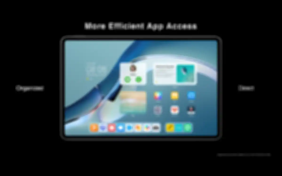 Tampilan widget antarmuka HarmonyOS 2 di Huawei MatePad 11.