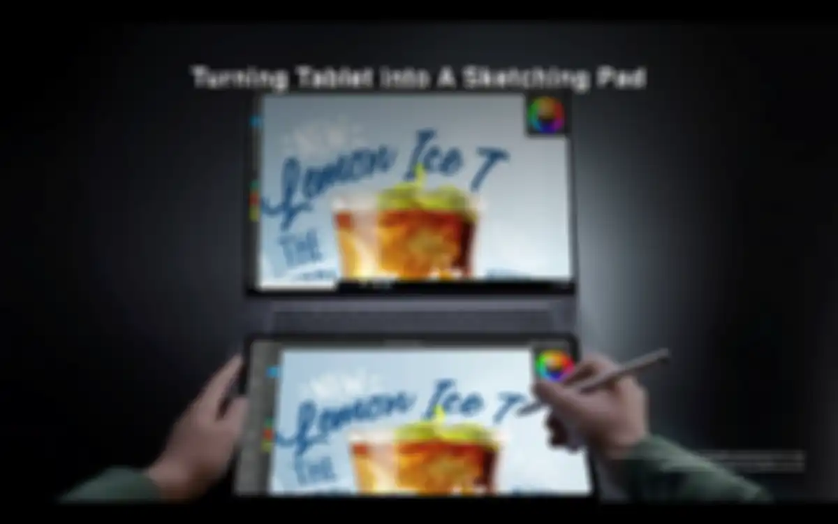 Ilustrasi penggunaan fitur multi-screen collaboration di Huawei MatePad 11.