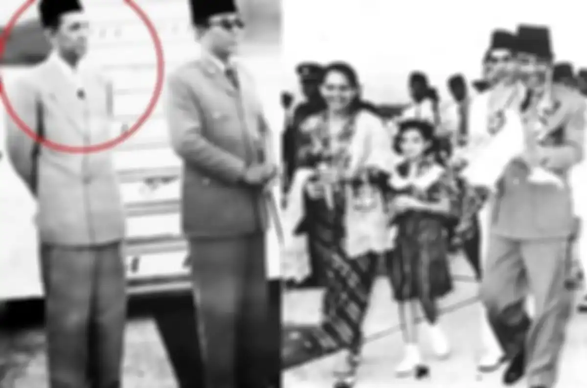 (kiri) Potret kakek Ashanty (kanan) potret kakek, nenek dan ibu Ashanty saat mendampingi Ir. Soekarno