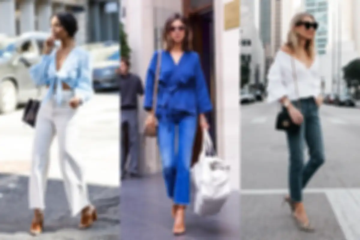 Paduan wrap top dengan jeans
