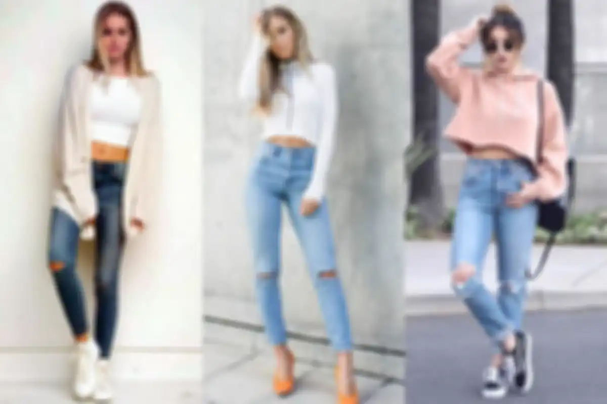 Paduan crop top dengan jeans