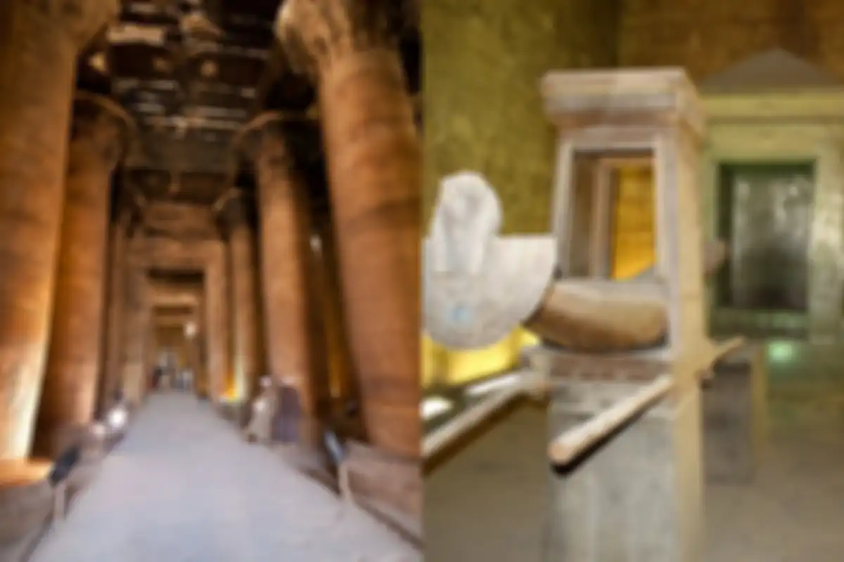 Bagian dalam dari kuil Edfu, yang didedikasikan untuk dewa Horus.
