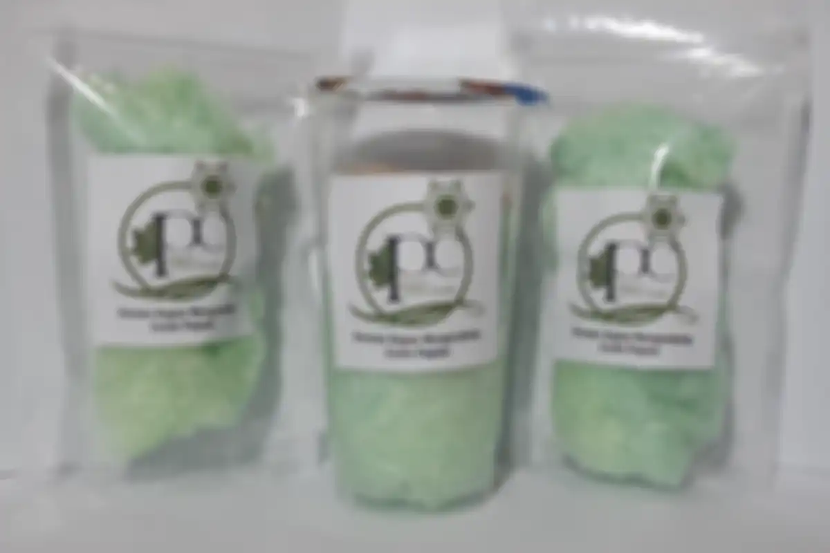 Hasil produk berupa permen kapas mengandung nanopartikel ekstrak daun pepaya