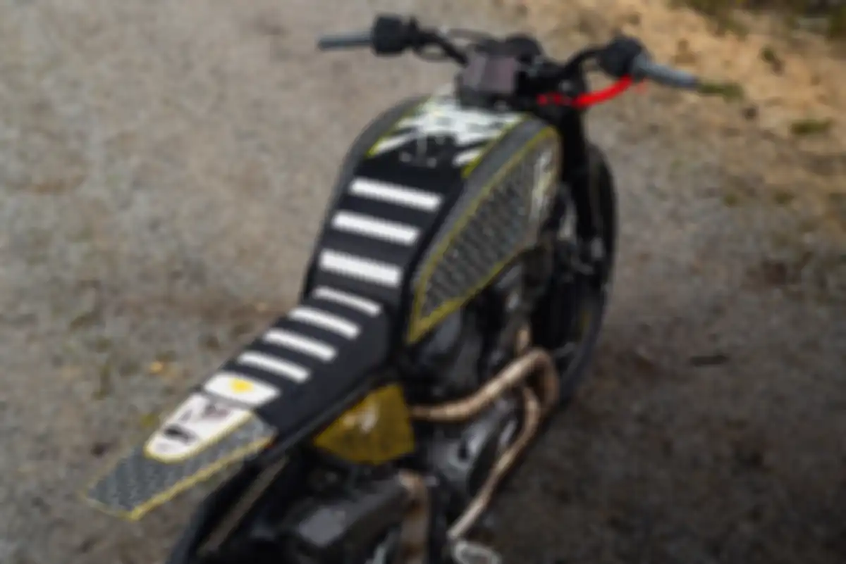 Tampak atas Harley-Davidson Pan America 1250 flat tracker.