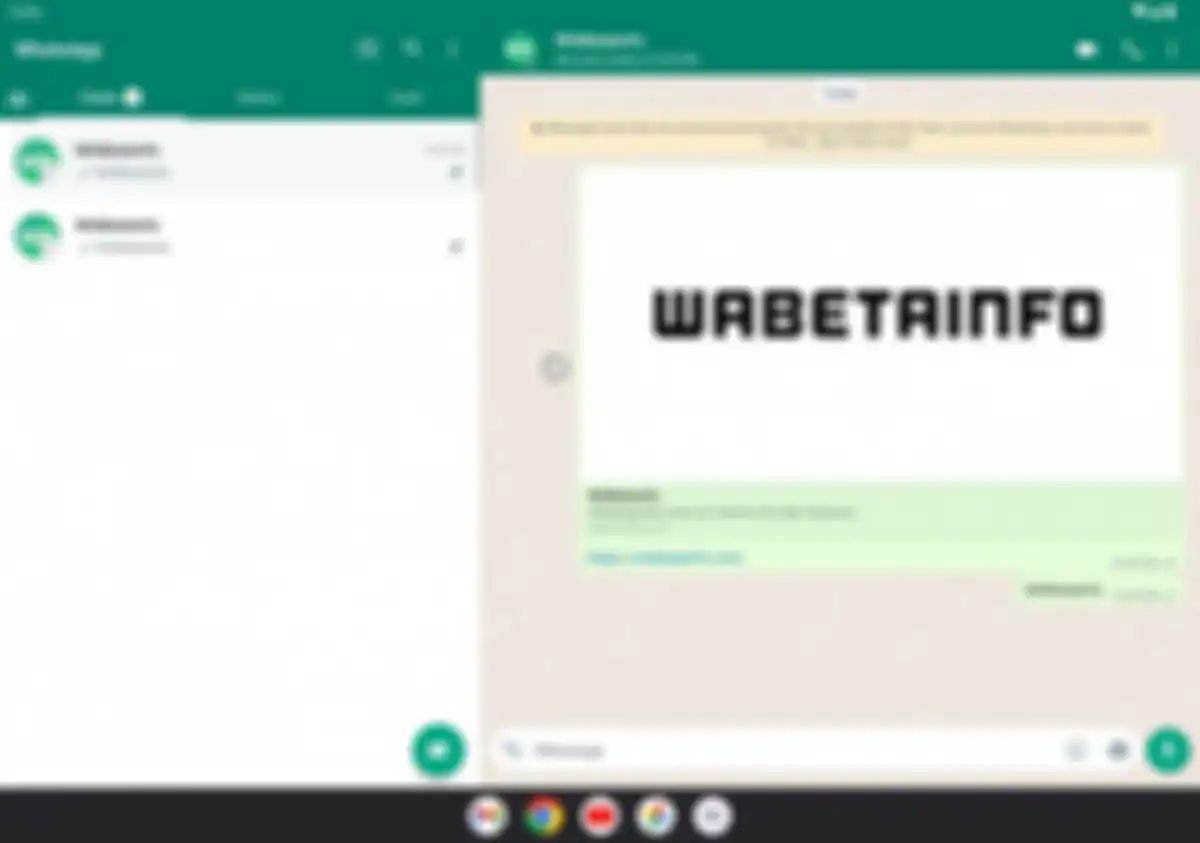Tampilan antarmuka (UI) WhatsApp dual panel di tablet Android. 