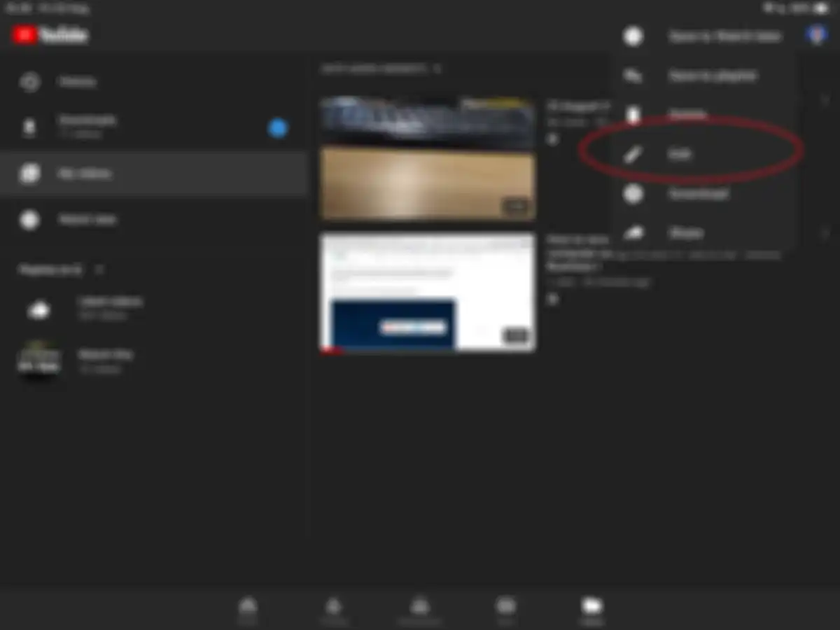 Pilih menu edit pada My Videos