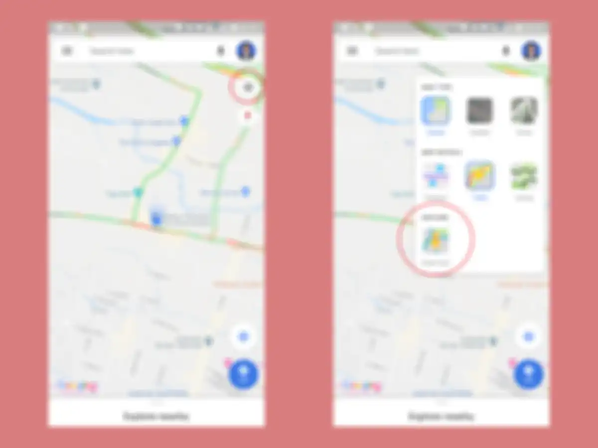 Memilih mode Street View